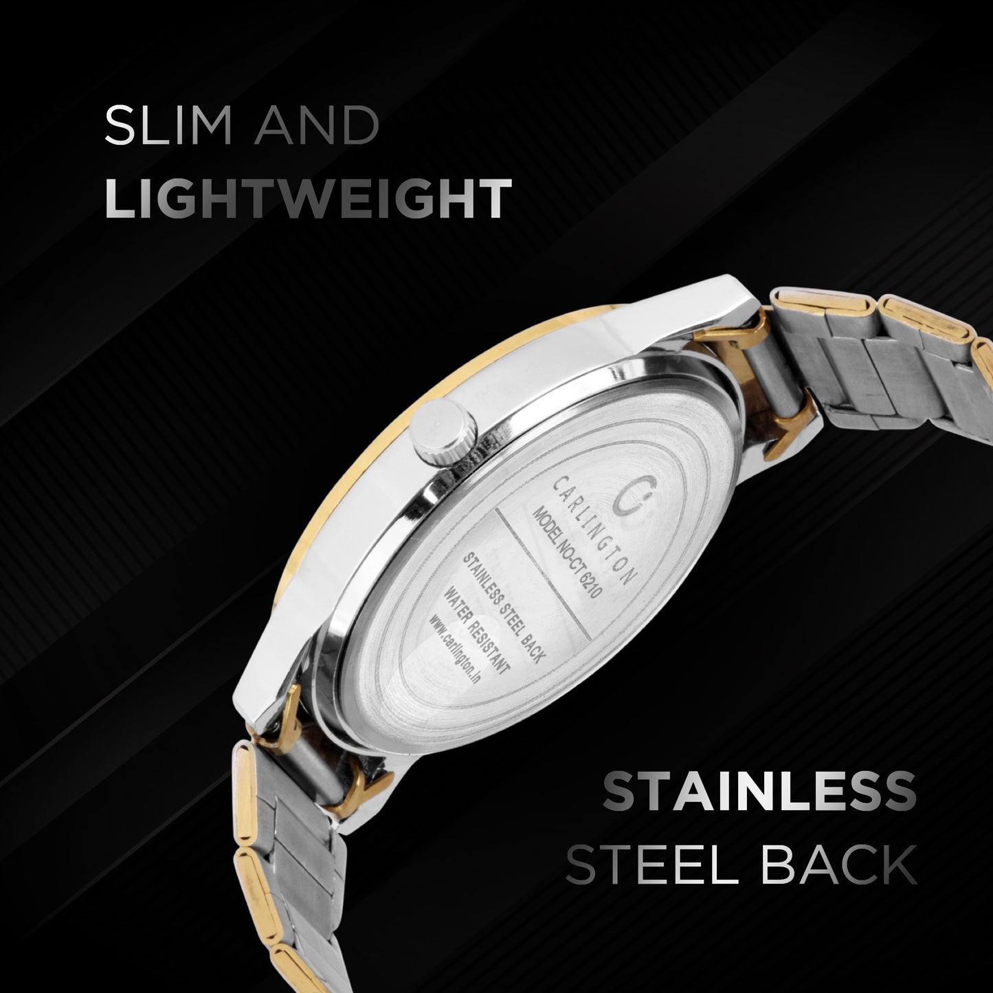 Carlington Men Stainless Steel Watch-CT6210 Gold