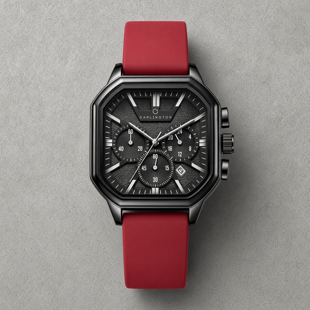 Carlington ASTRO 053 Fashion Red – Premium Men's Chronograph-Style Analog Quartz Watch