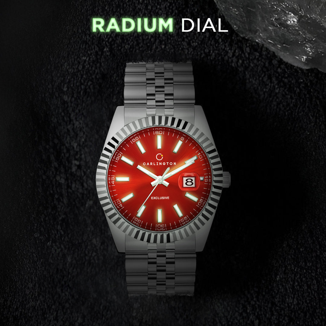 Carlington Analog Wrist Stainless Steel Watch For Men-Ct 8811 Red