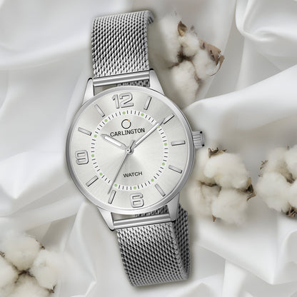 Carlington Elite Ladies Self Adjustable Mesh Strap Water Resistant Analog Watch - For Women CT2002