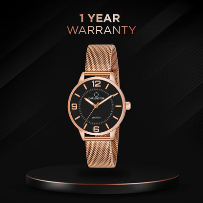 Carlington Elite Ladies Self Adjustable Mesh Strap Water Resistant Analog Watch - For Women CT2002