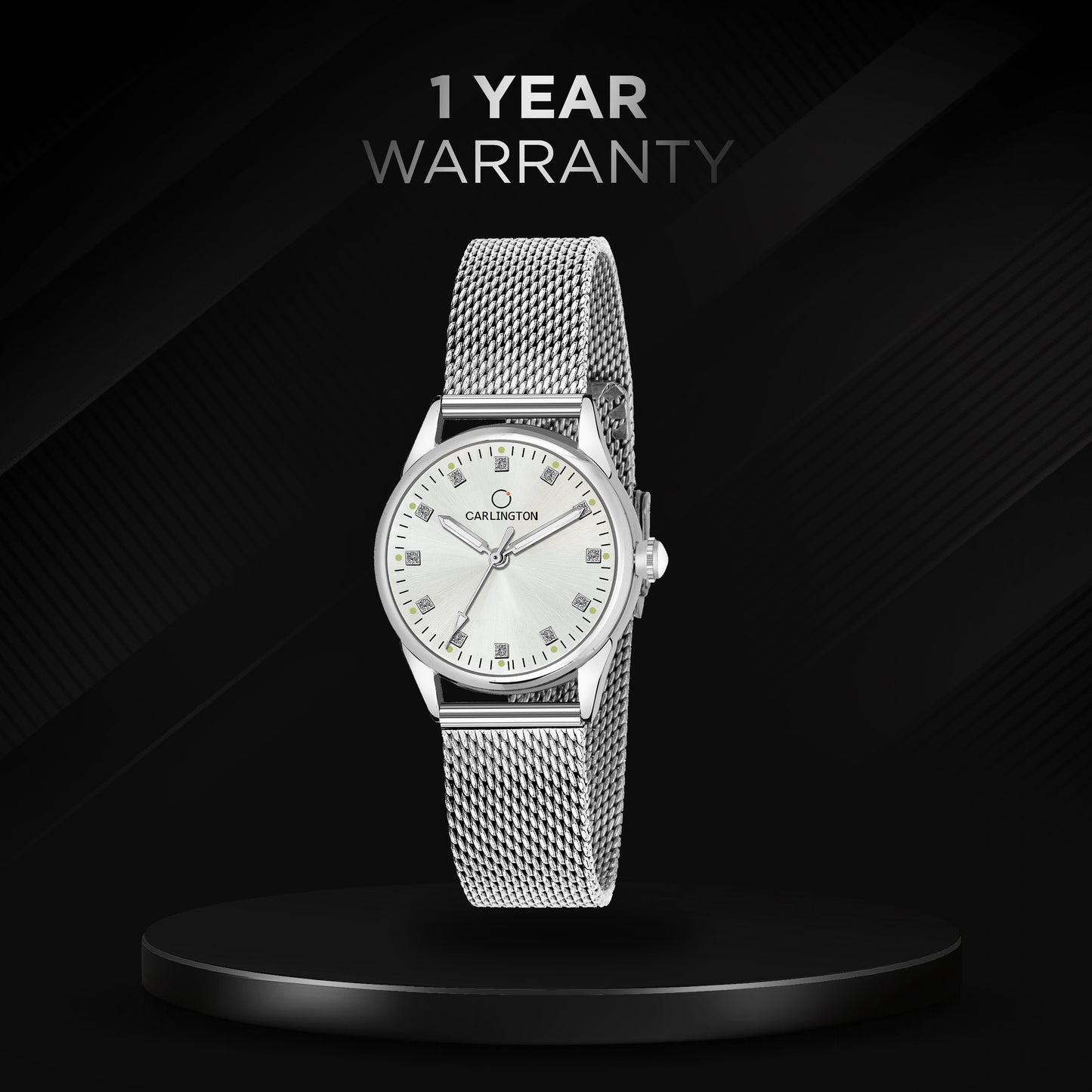 Carlington Elite Ladies Self Adjustable Mesh Strap Water Resistant Analog Watch - For Women CT2003