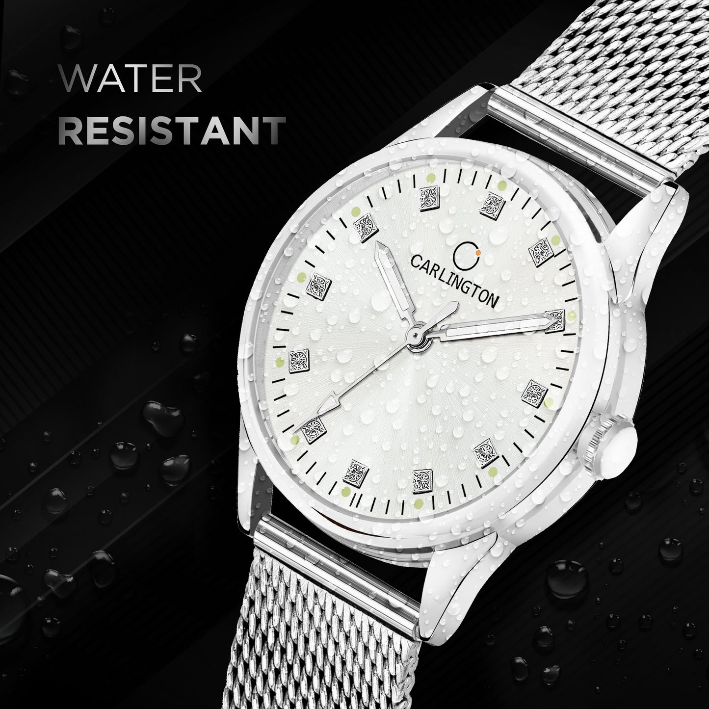 Carlington Elite Ladies Self Adjustable Mesh Strap Water Resistant Analog Watch - For Women CT2003