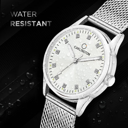 Carlington Elite Ladies Self Adjustable Mesh Strap Water Resistant Analog Watch - For Women CT2003