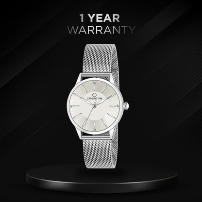 Carlington Elite Ladies Self Adjustable Mesh Strap Water Resistant Analog Watch - For Women CT2004