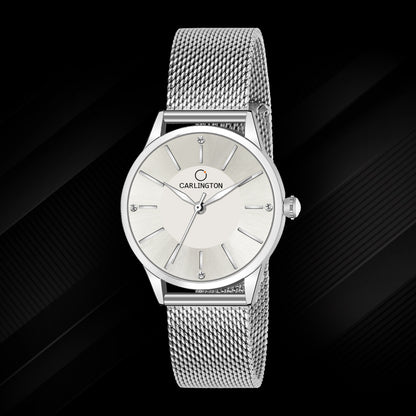 Carlington Elite Ladies Self Adjustable Mesh Strap Water Resistant Analog Watch - For Women CT2004