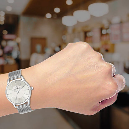 Carlington Elite Ladies Self Adjustable Mesh Strap Water Resistant Analog Watch - For Women CT2004
