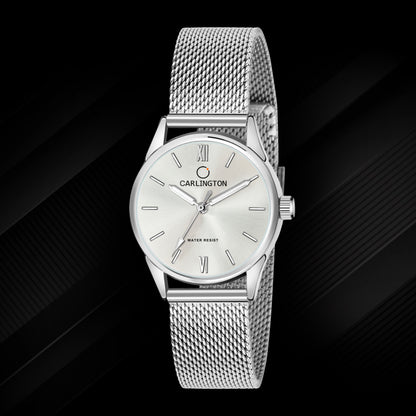 Carlington Elite Ladies Self Adjustable Mesh Strap Water Resistant Analog Watch - For Women CT2008