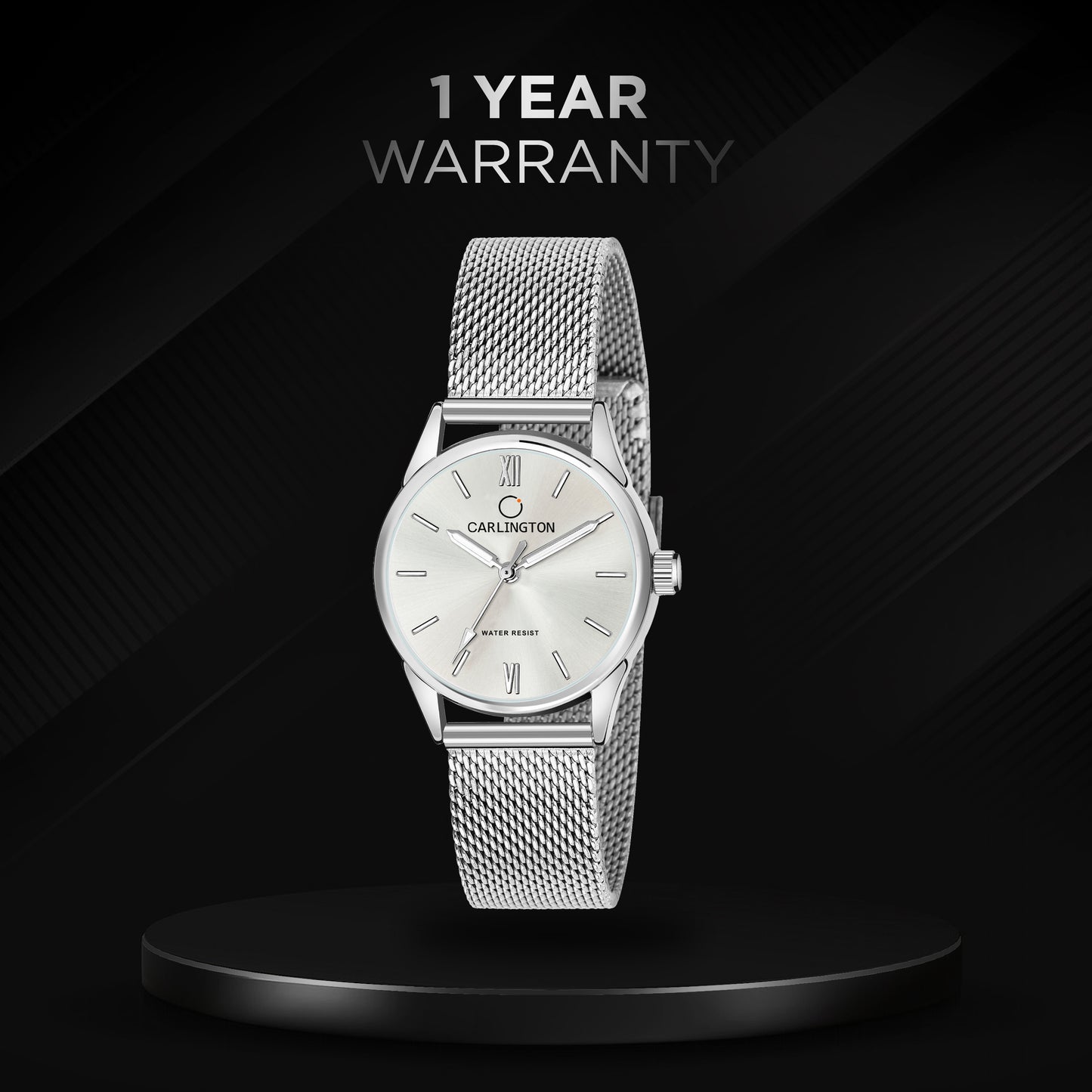 Carlington Elite Ladies Self Adjustable Mesh Strap Water Resistant Analog Watch - For Women CT2008
