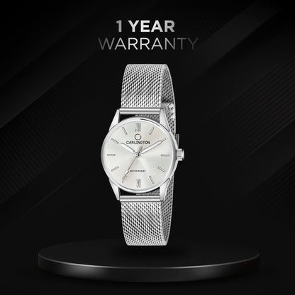 Carlington Elite Ladies Self Adjustable Mesh Strap Water Resistant Analog Watch - For Women CT2008