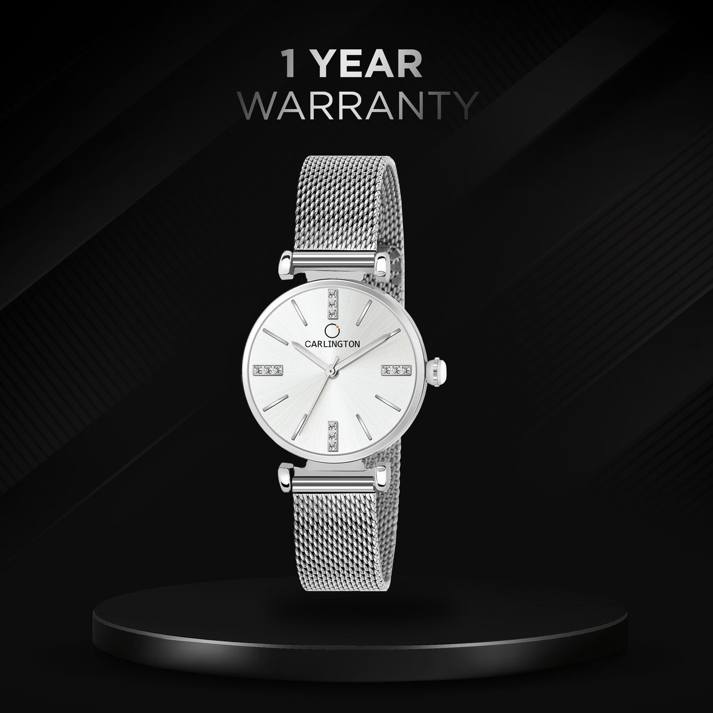 Carlington Elite Ladies Self Adjustable Mesh Strap Water Resistant Analog Watch - For Women CT2011