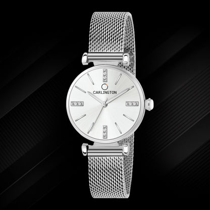Carlington Elite Ladies Self Adjustable Mesh Strap Water Resistant Analog Watch - For Women CT2011