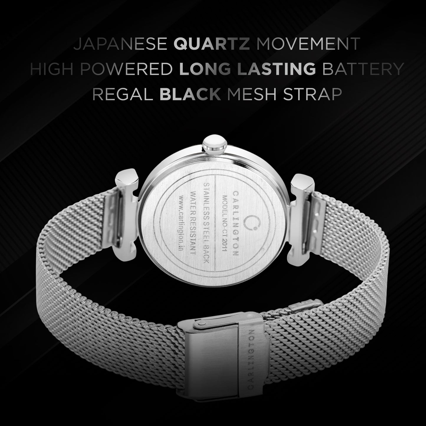 Carlington Elite Ladies Self Adjustable Mesh Strap Water Resistant Analog Watch - For Women CT2011