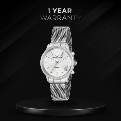 Carlington Elite Ladies Self Adjustable Mesh Strap Water Resistant Analog Watch - For Women CT2012