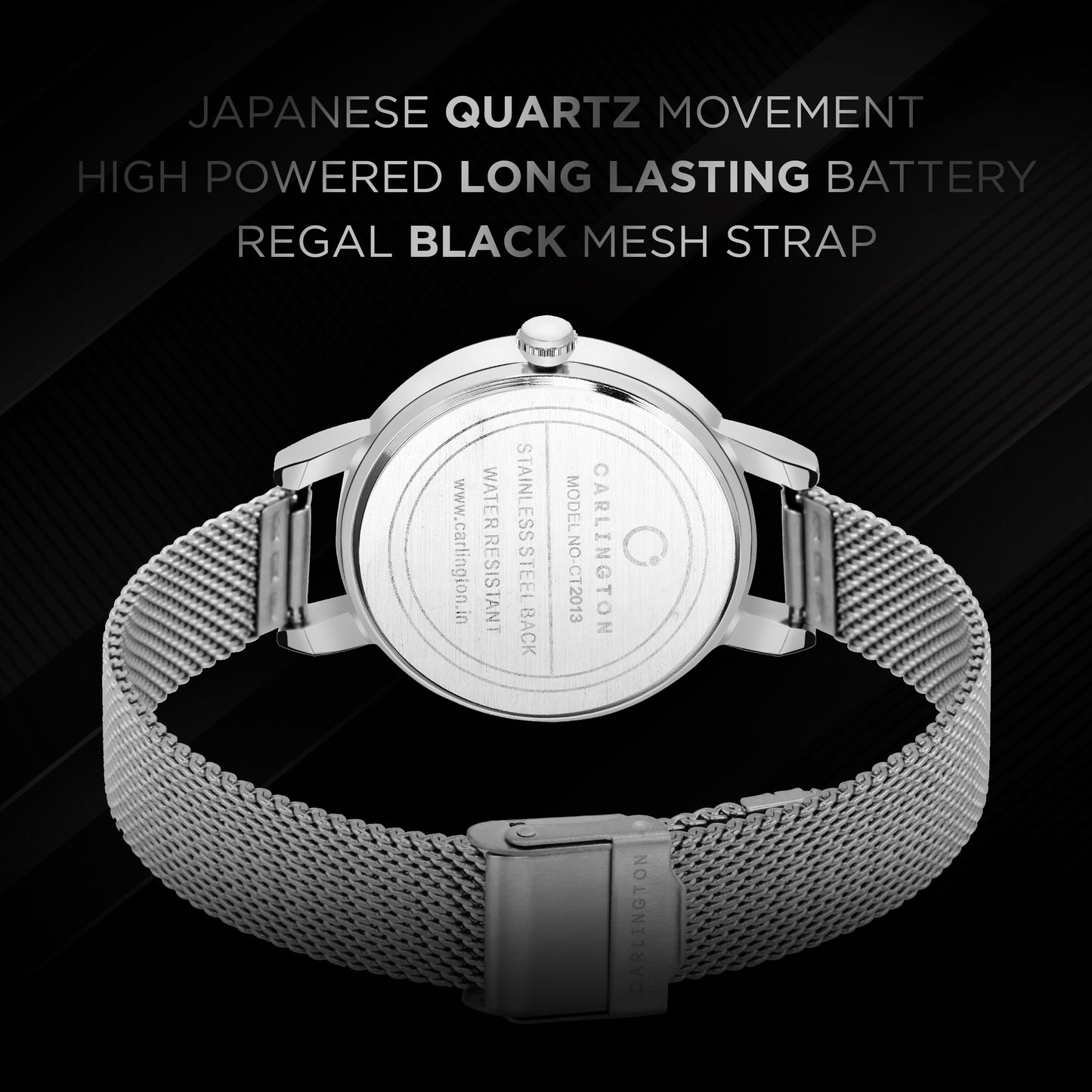 Carlington Elite Ladies Self Adjustable Mesh Strap Water Resistant Analog Watch - For Women CT2013