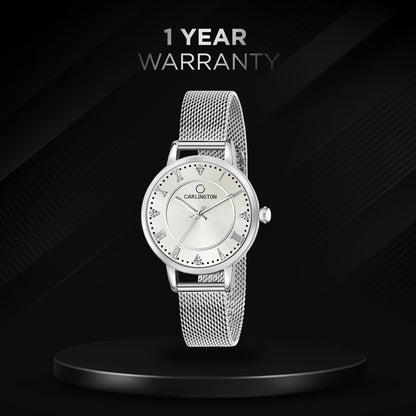 Carlington Elite Ladies Self Adjustable Mesh Strap Water Resistant Analog Watch - For Women CT2013