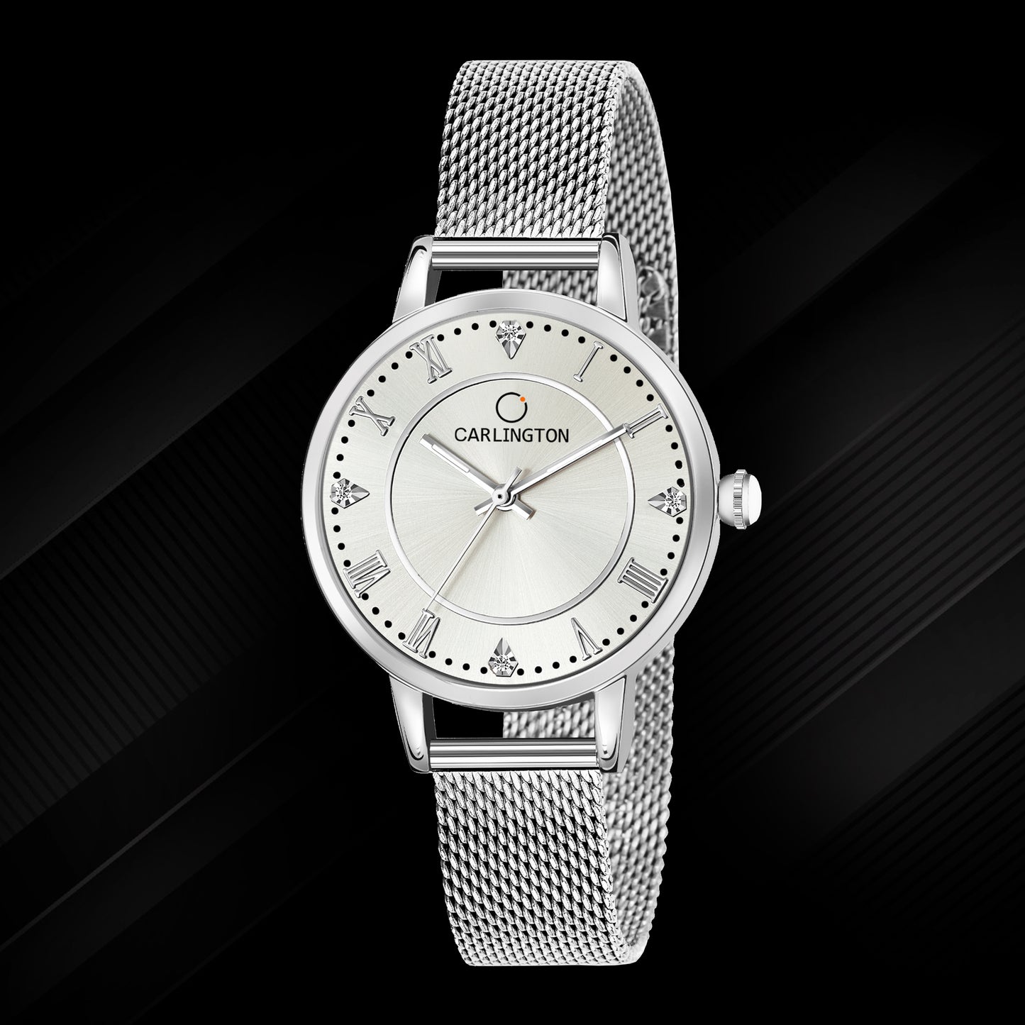 Carlington Elite Ladies Self Adjustable Mesh Strap Water Resistant Analog Watch - For Women CT2013