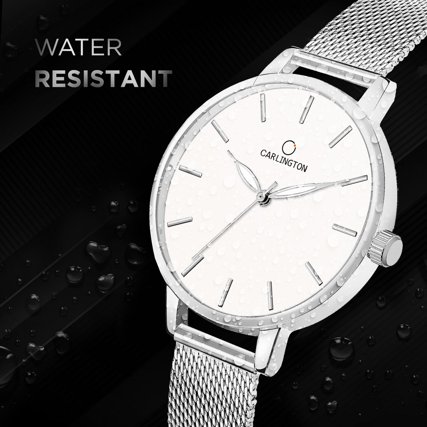 Carlington Elite Ladies Self Adjustable Mesh Strap Water Resistant Analog Watch - For Women CT2014