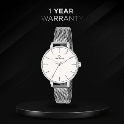 Carlington Elite Ladies Self Adjustable Mesh Strap Water Resistant Analog Watch - For Women CT2014