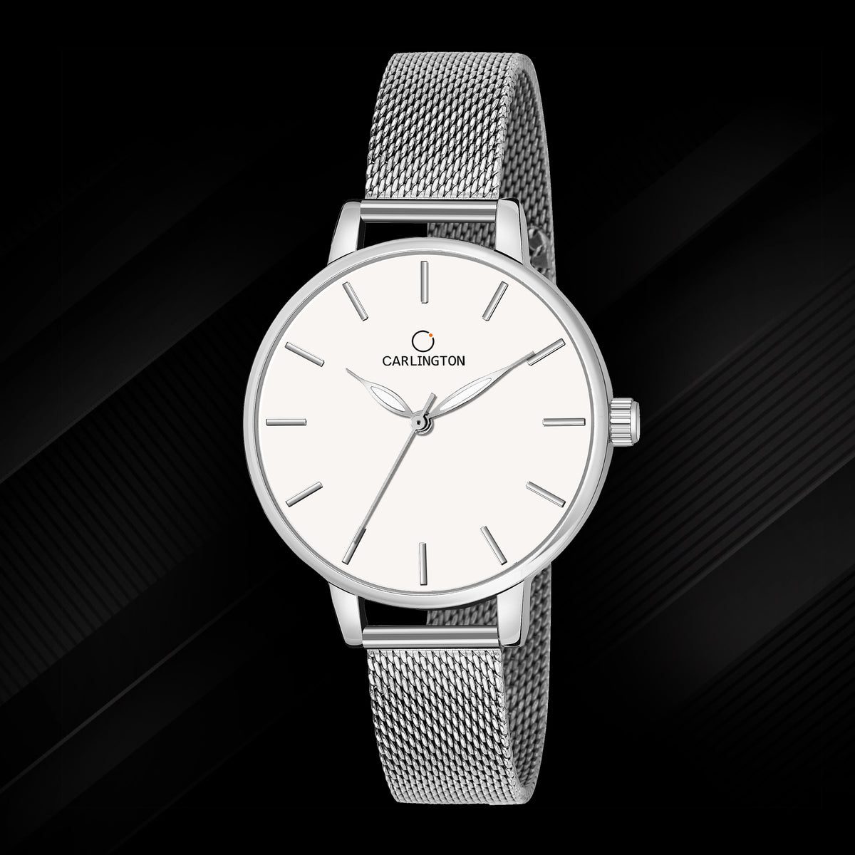 Carlington Elite Ladies Self Adjustable Mesh Strap Water Resistant Ana