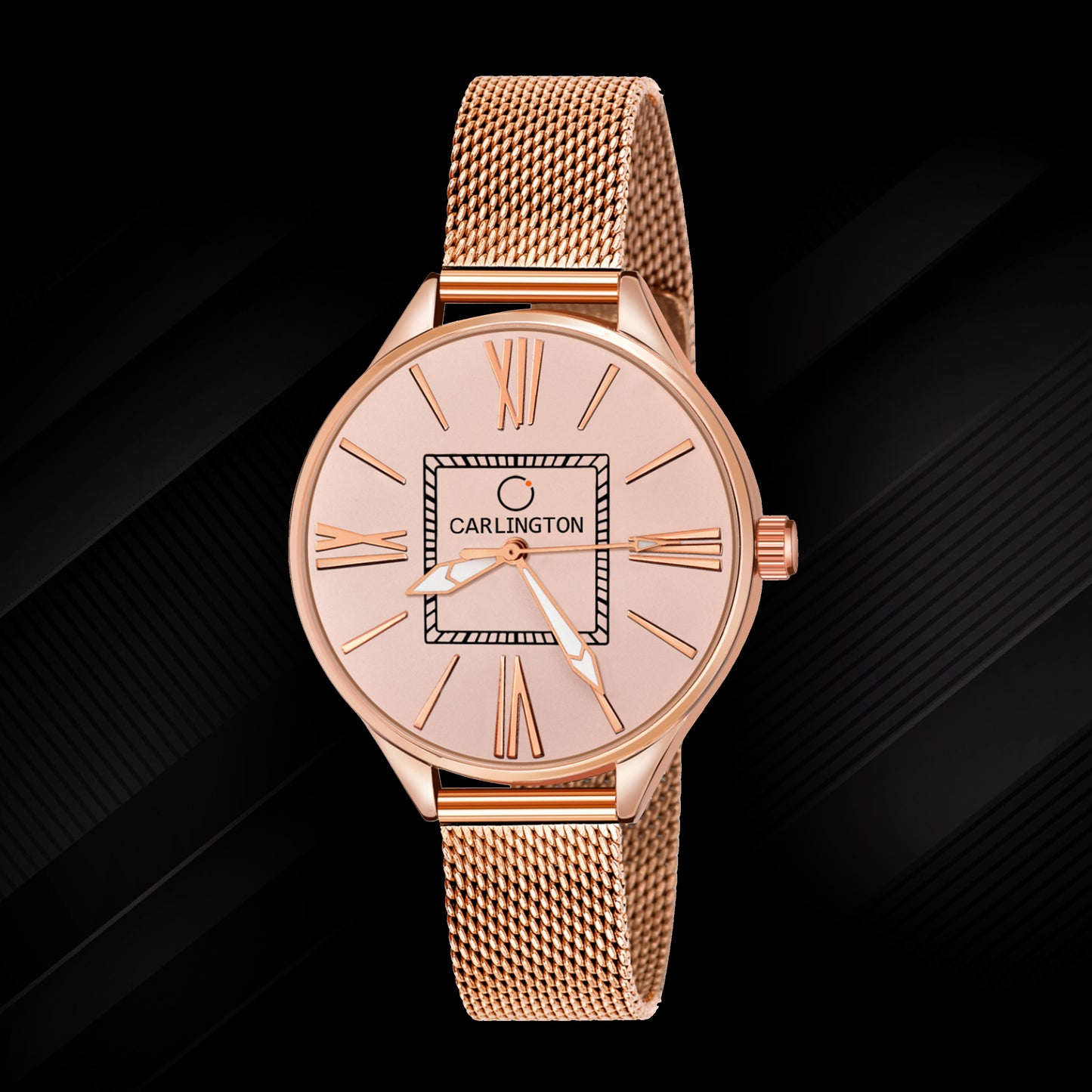 Carlington Elite Ladies Self Adjustable Mesh Strap Water Resistant Analog Watch - For Women CT2015