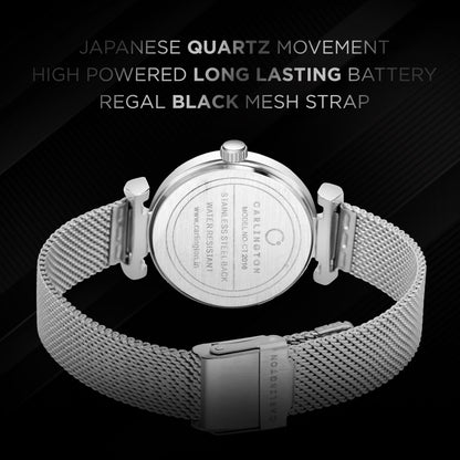 Carlington Elite Ladies Self Adjustable Mesh Strap Water Resistant Analog Watch - For Women CT2016