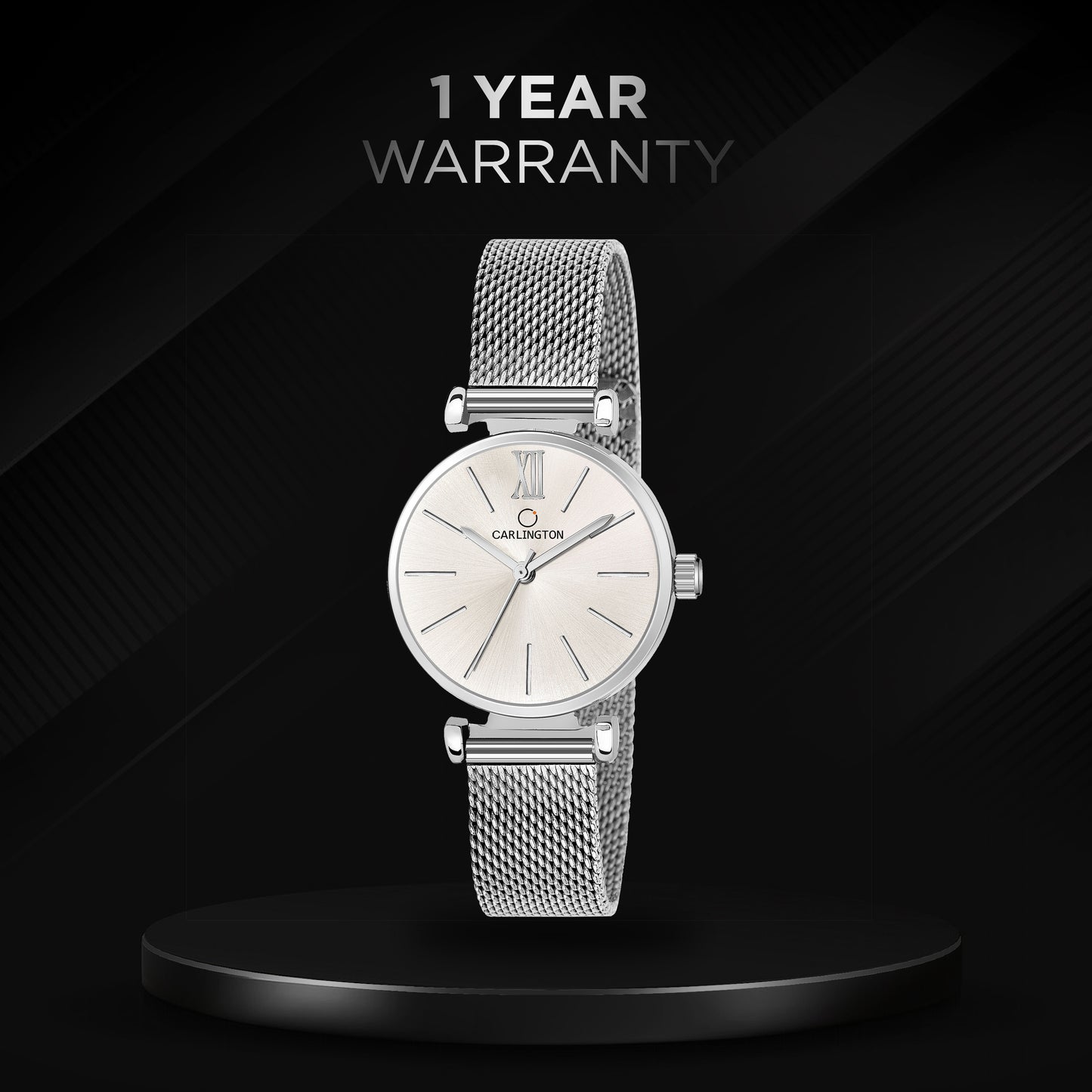 Carlington Elite Ladies Self Adjustable Mesh Strap Water Resistant Analog Watch - For Women CT2016