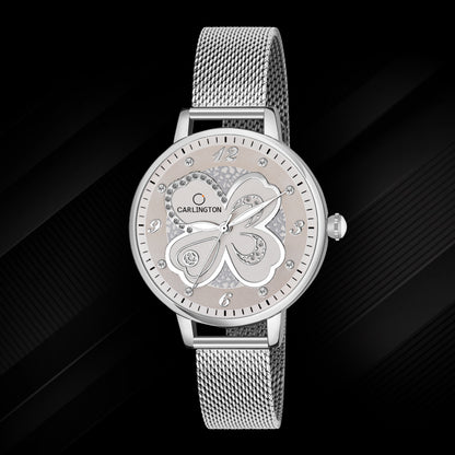 Carlington Elite Ladies Self Adjustable Mesh Strap Water Resistant Analog Watch - For Women CT2019