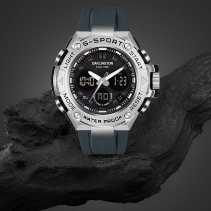 Carlington Analog-Digital Watch - 9107 Teal