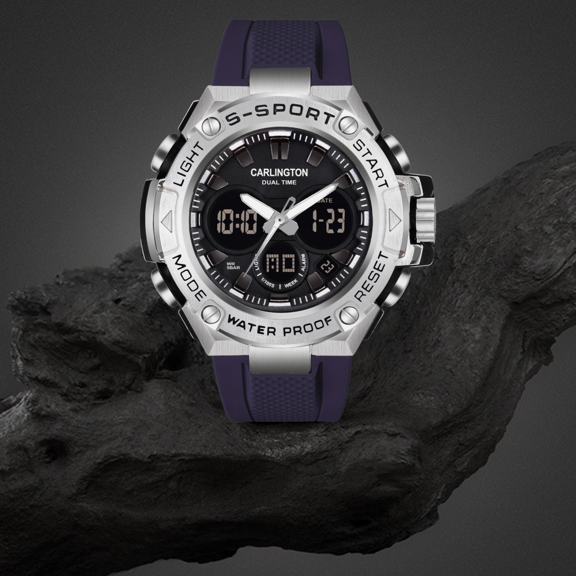Carlington Analog-Digital Watch - 9107 Blue