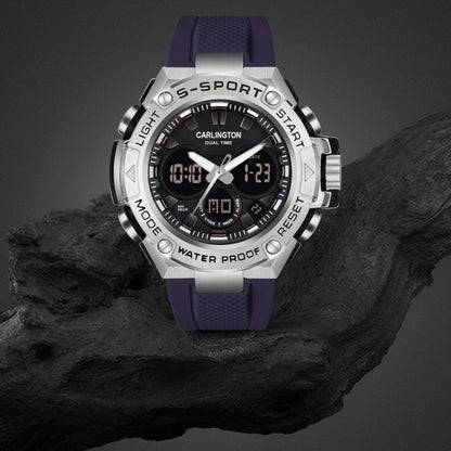 Carlington Analog-Digital Watch - 9107 Blue