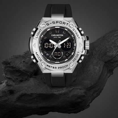 Carlington Analog-Digital Watch - 9107 Black