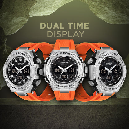 Carlington Analog-Digital Watch - 9107 Orange