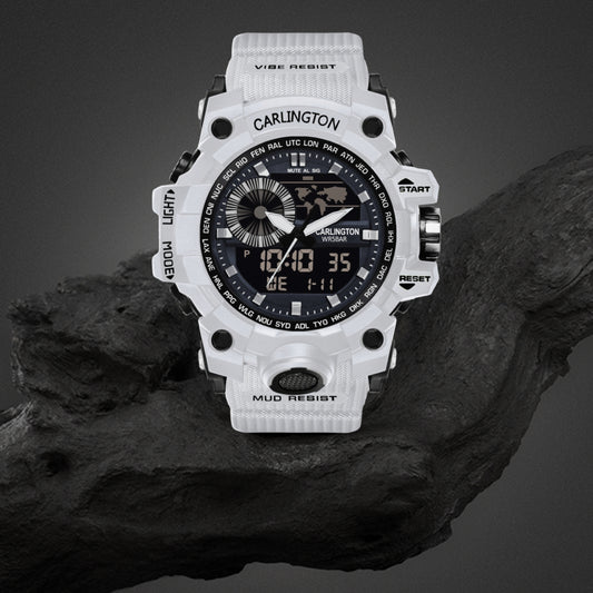 Carlington Analog-Digital Watch - 3388 White