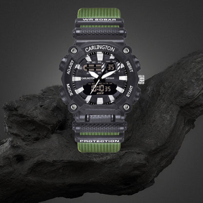 Carlington Analog-Digital Watch - 3311 Green