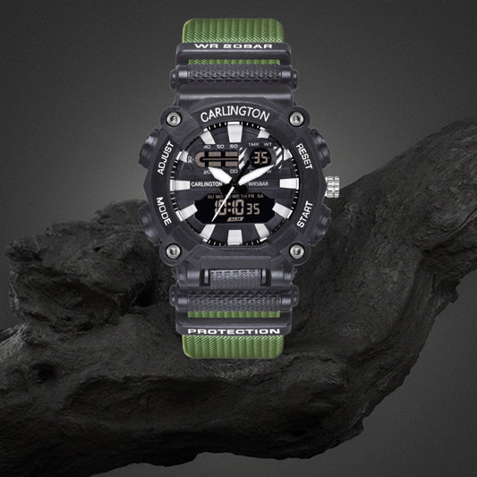 Carlington Analog-Digital Watch - 3311 Green