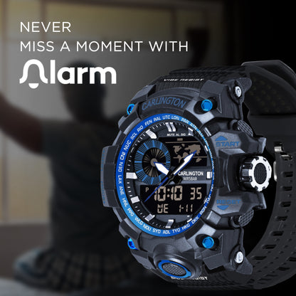 Carlington Analog-Digital Watch - 3388 Blue