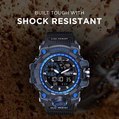 Carlington Analog-Digital Watch - 3388 Blue