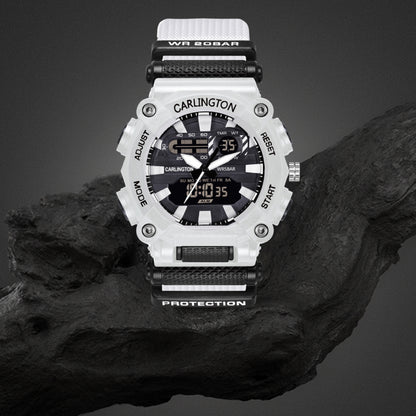 Carlington Analog-Digital Watch - 3311 White