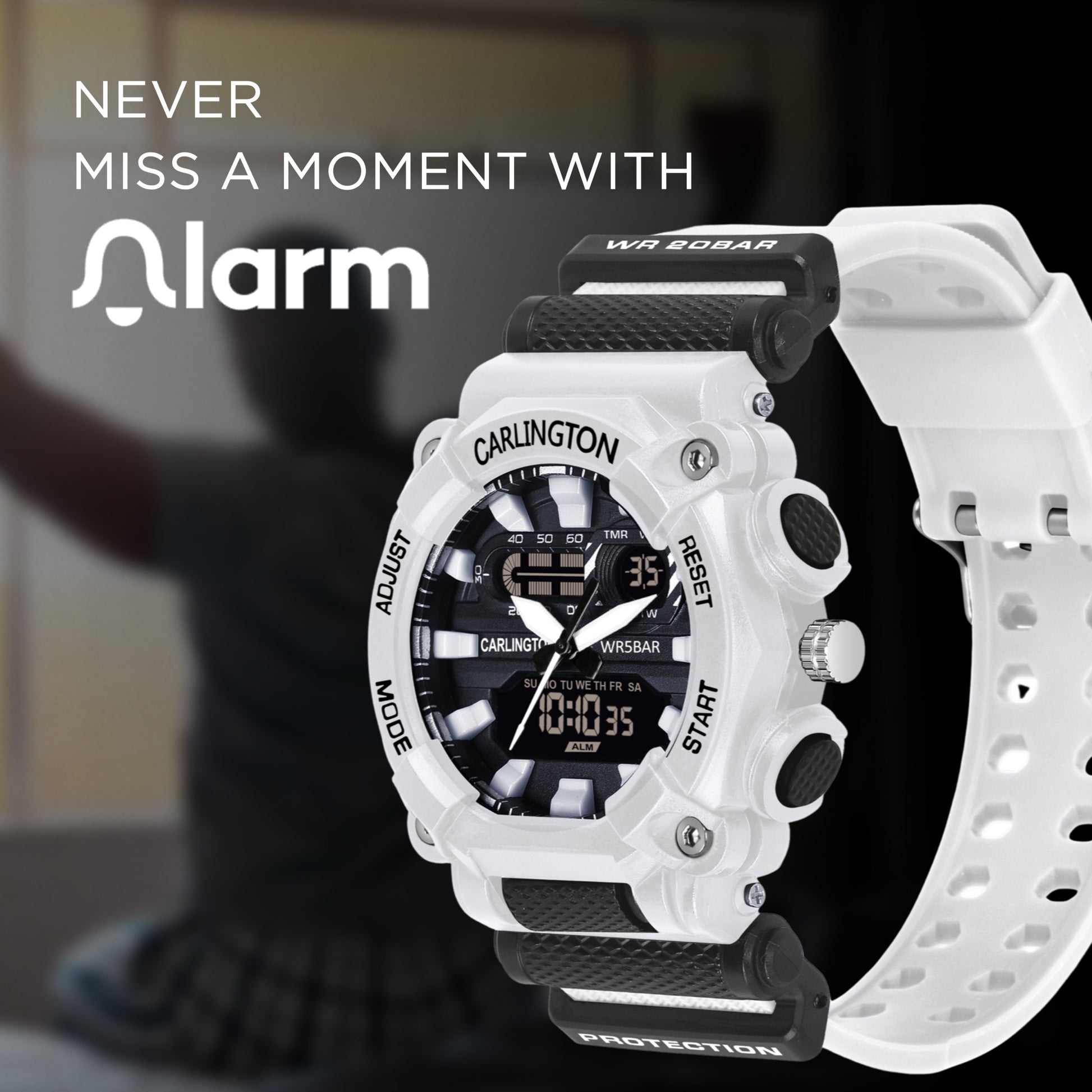 Carlington Analog-Digital Watch - 3311 White