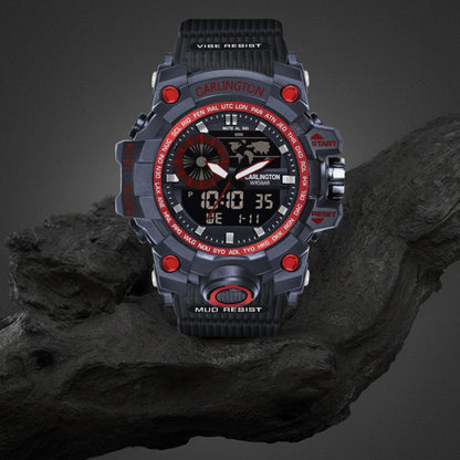 Carlington Analog-Digital Watch - 3388 Red