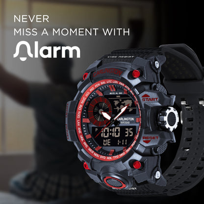 Carlington Analog-Digital Watch - 3388 Red