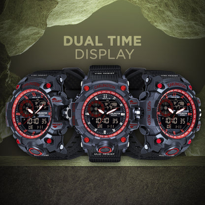Carlington Analog-Digital Watch - 3388 Red