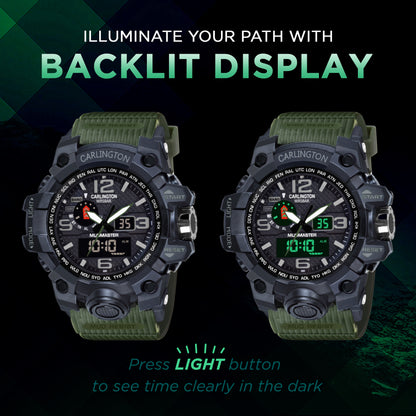 Carlington Aanlog-Digital Watch - 3344 Green