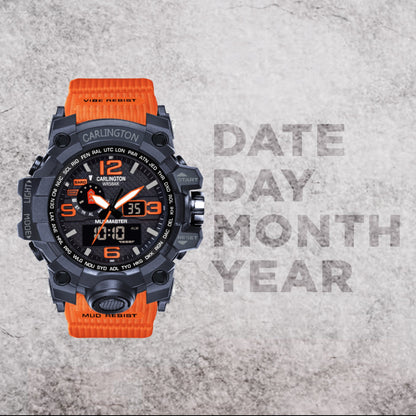 Carlington Aanlog-Digital Watch - 3344 Orange