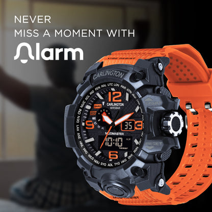Carlington Aanlog-Digital Watch - 3344 Orange