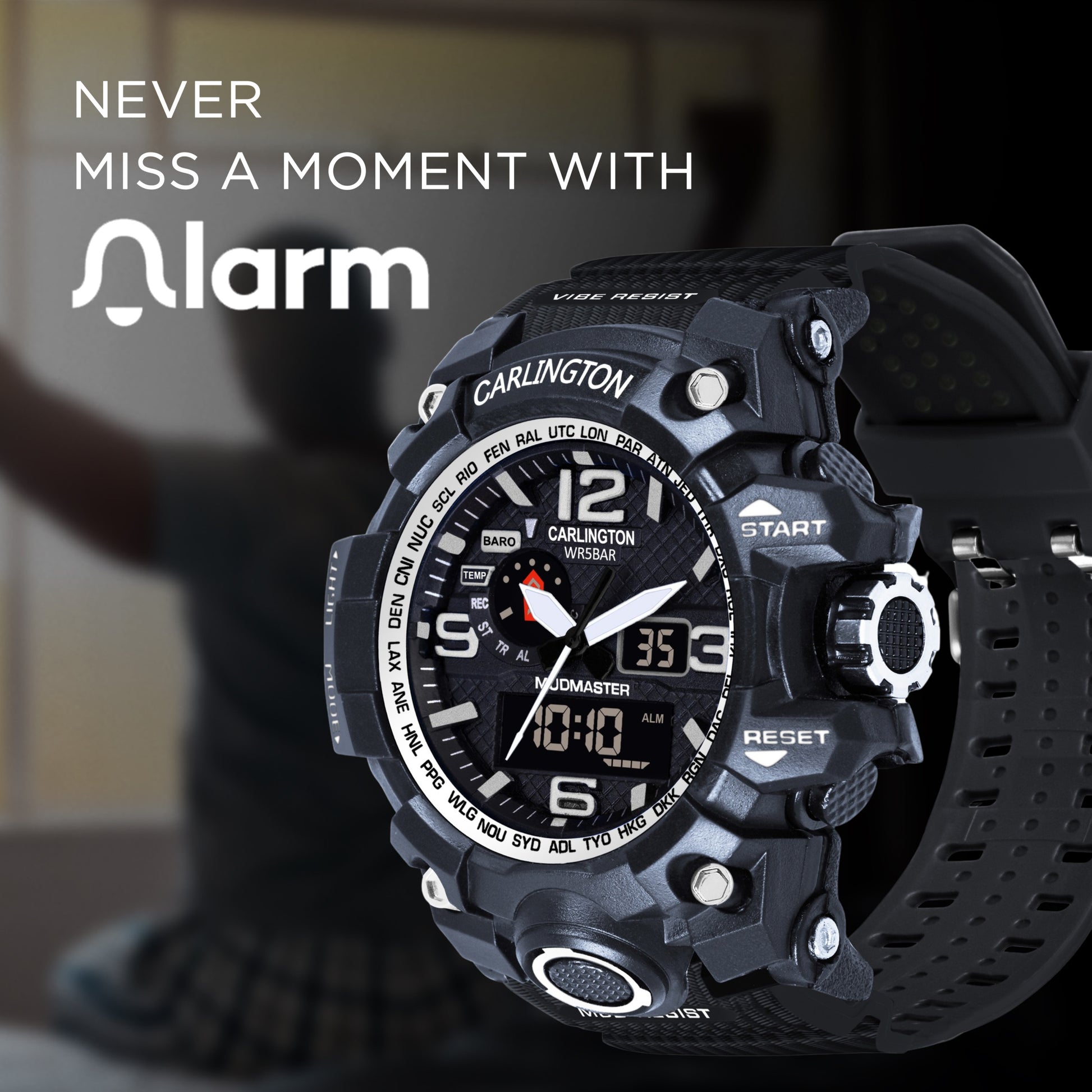 Carlington Aanlog-Digital Watch - 3344 Black