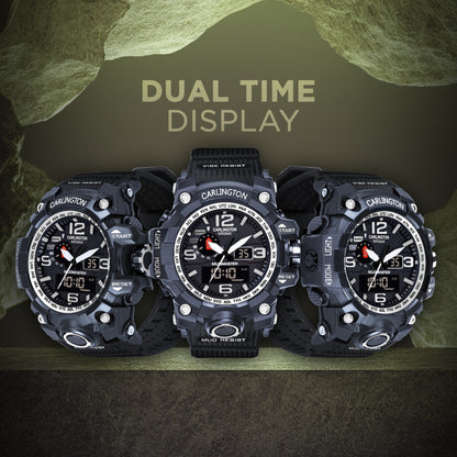 Carlington Aanlog-Digital Watch - 3344 Black