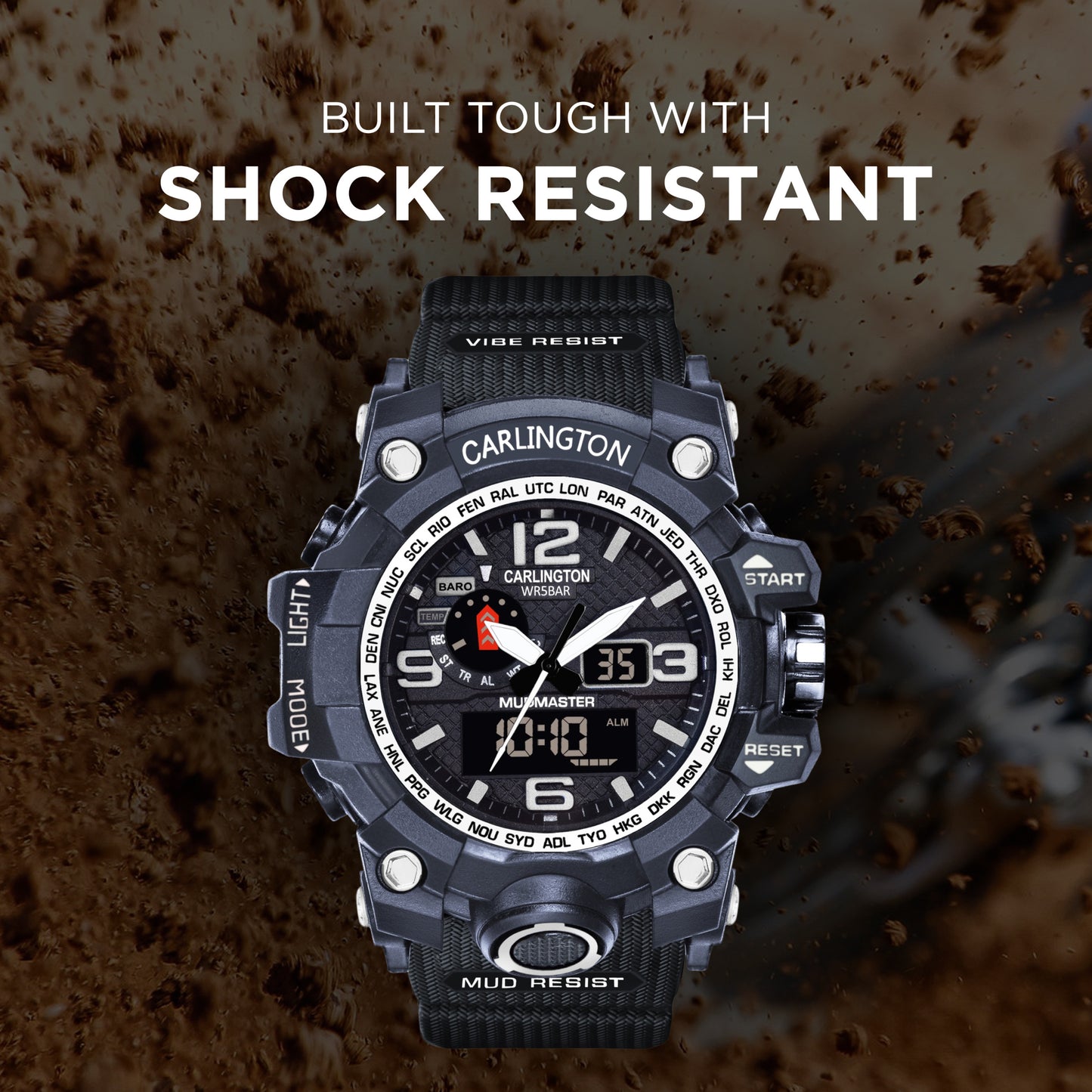 Carlington Aanlog-Digital Watch - 3344 Black