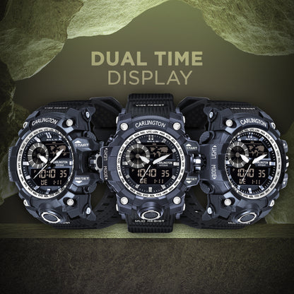 Carlington Analog-Digital Watch - 3388 Black